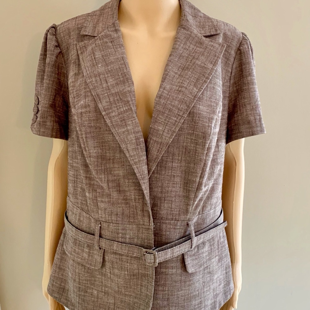 Torrid Brown Belted Short Sleeve Jacket - 2X